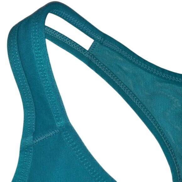 Avia Teal Racerback Sports Bra Size M 80% Polyester 20% Spandex Womens Activewea - Picture 6 of 9
